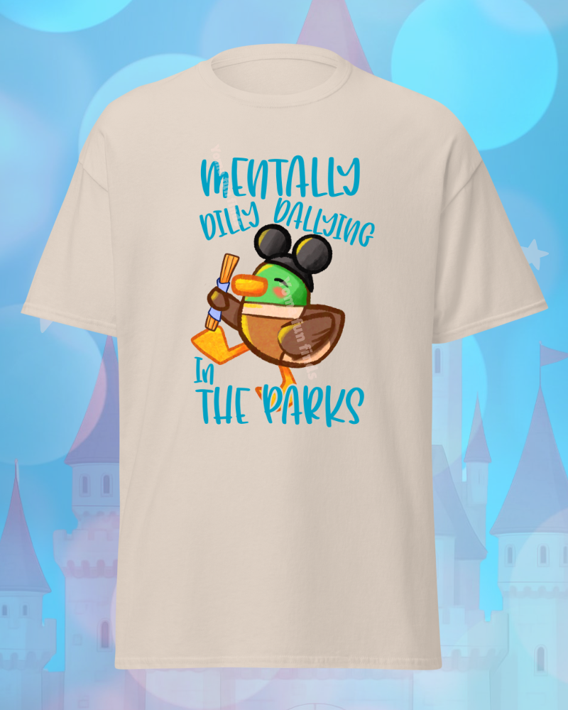 Mentally Dilly-Dallying in the Parks – Custom Disney-Inspired Fan Tee