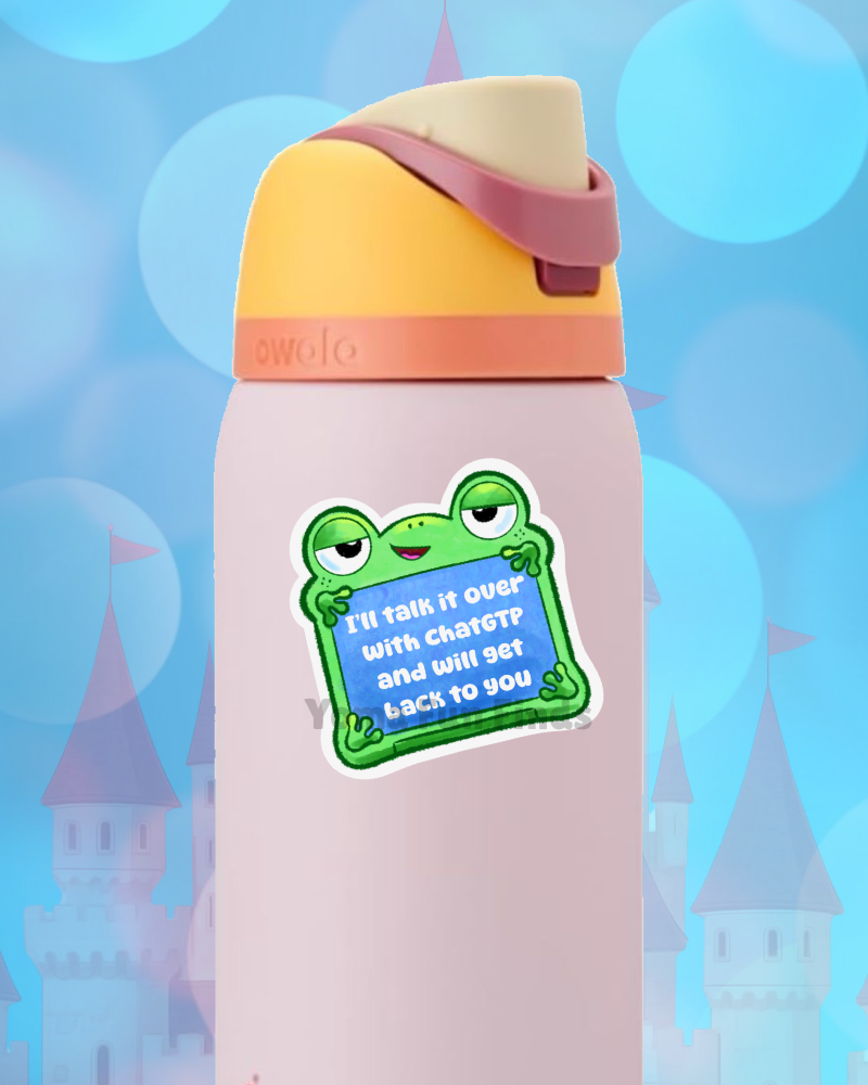"Talk It Over" Tech-Funny Frog Sticker