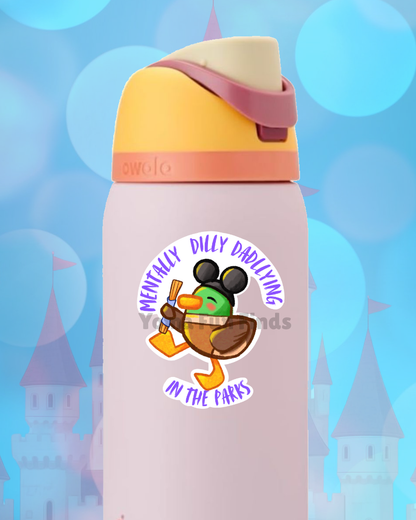 Mentally Dilly Dallying in the Parks Sticker | Waterproof Theme Park Decal