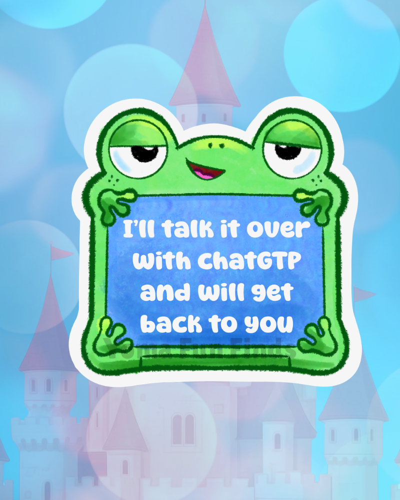 "Talk It Over" Tech-Funny Frog Sticker