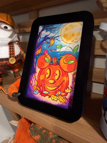 Not-So-Scary Pumpkin Watercolor Art Print | 4x6 Original Art