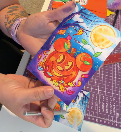Not-So-Scary Pumpkin Watercolor Art Print | 4x6 Original Art