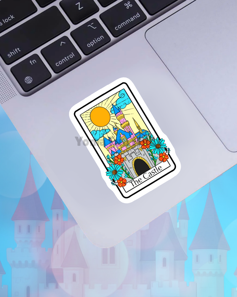 The Castle Tarot Card Sticker | Waterproof Theme Park Vinyl Decal