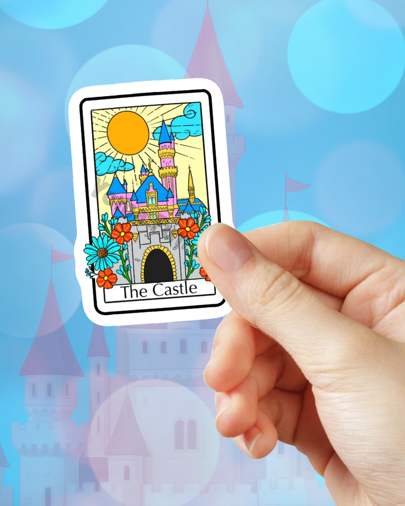 The Castle Tarot Card Sticker | Waterproof Theme Park Vinyl Decal