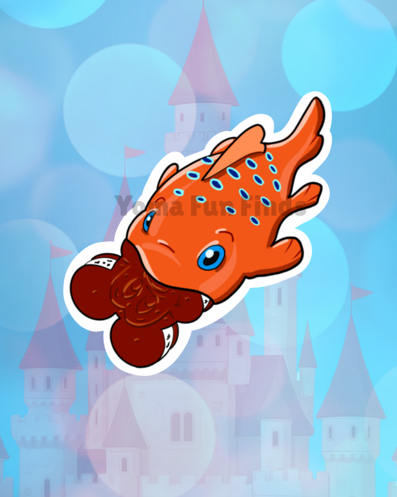 Magical Orange Fish Snack Sticker | Waterproof Theme Park Ice Cream Decal