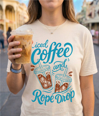 Rope Drop Coffee Lover Graphic Tee | Magical Vacation Men's & Women's Shirt