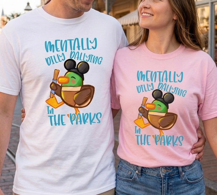 Mentally Dilly-Dallying in the Parks – Custom Disney-Inspired Fan Tee