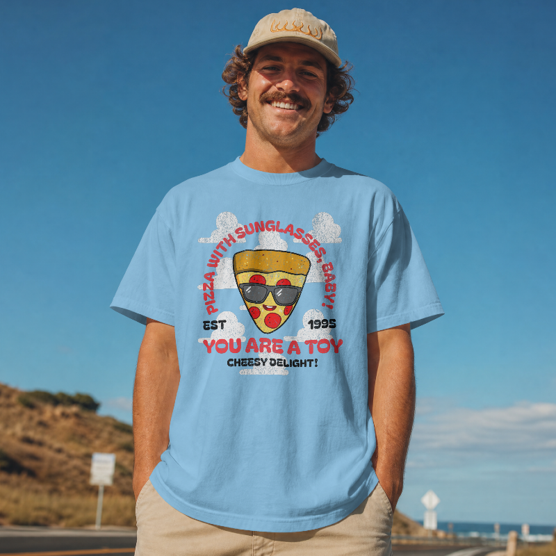 Pizza With Sunglasses Shirt, Pizza Toy Graphic Tee