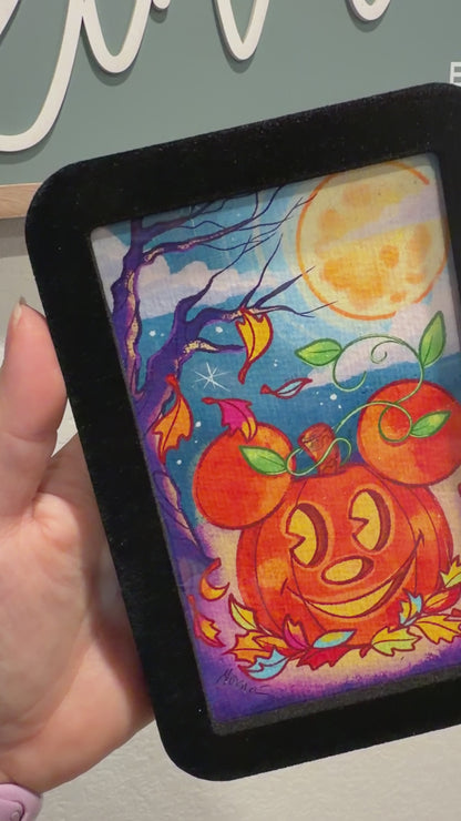 Not-So-Scary Pumpkin Watercolor Art Print | 4x6 Original Art